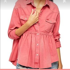 We The Free FP | Dylan babydoll peplum denim shirt